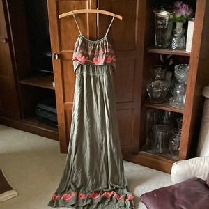 Olive and coral sundress